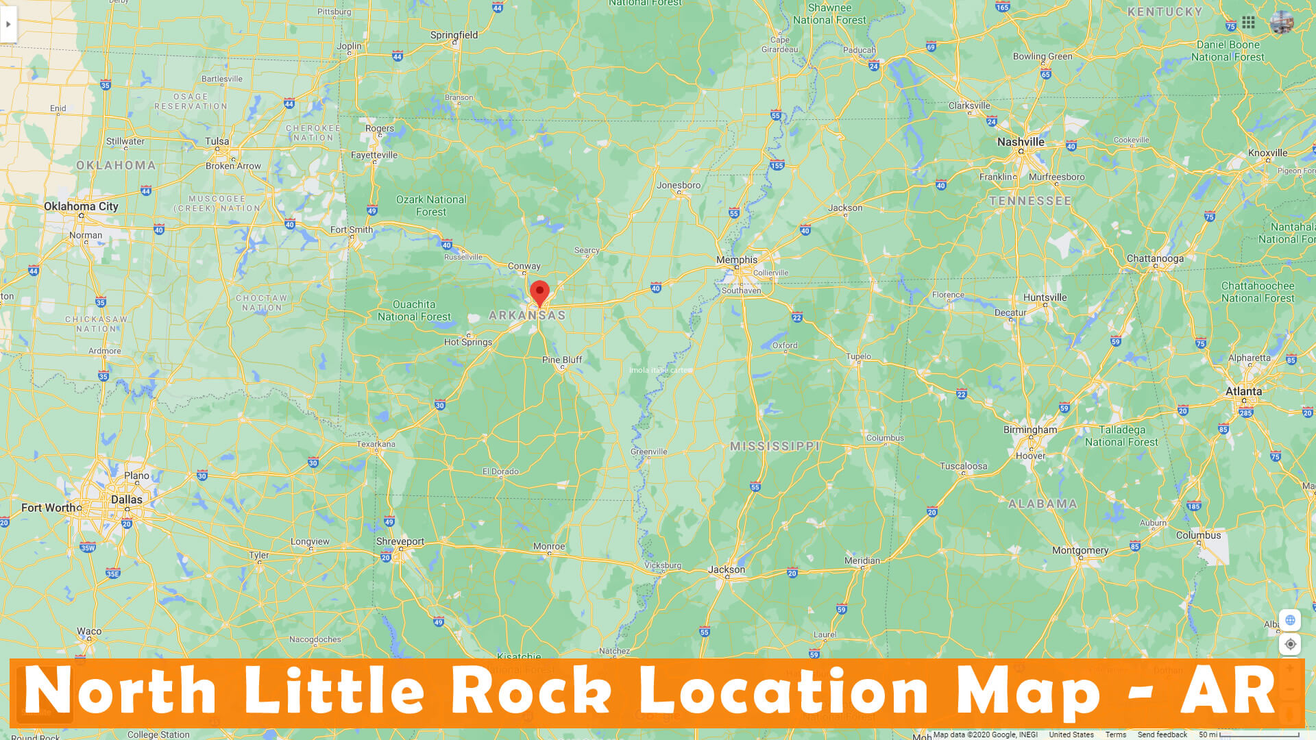 North Little Rock Emplacement carte
